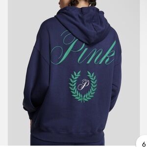 VICTORIA'S SECRET PINK RELAXED FIT FULL ZIP HOODIE SWEATSHIRT Size M